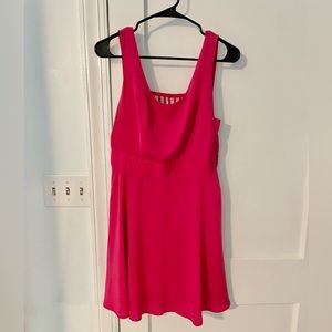 Bright Pink Mini Dress with Decorative Back